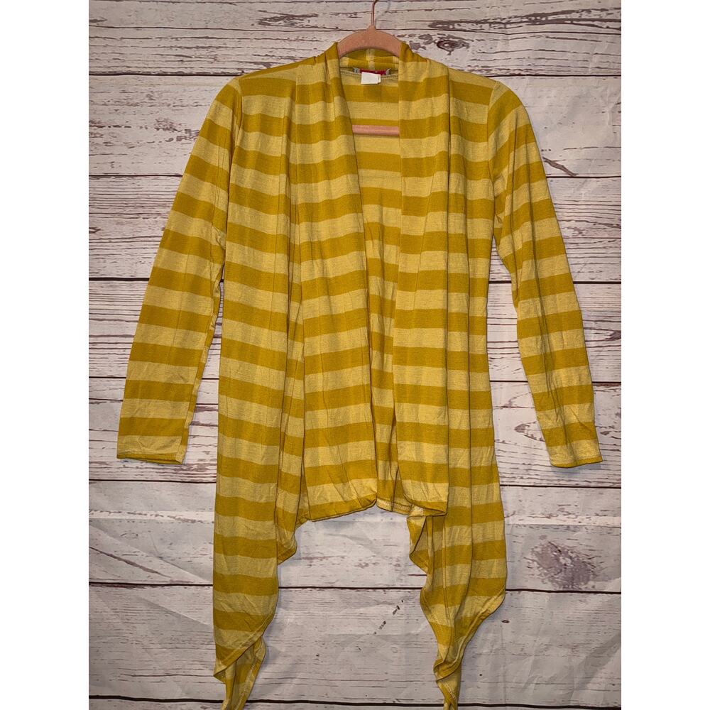Pretty Young Thing Yellow Striped Womans Cardigan Sz S
